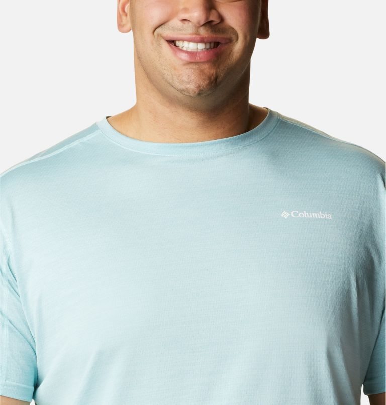 Men's Columbia Alpine Chill Zero Short Sleeve Crew T Shirts Turquoise | Plus Size CA-S0CL3